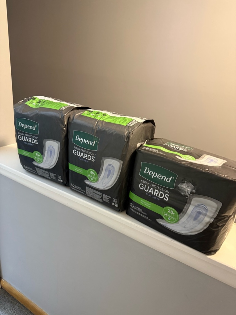 Depend Incontinence Guards for Men - 52 Pack 3 Pack